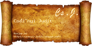 Csányi Judit névjegykártya
