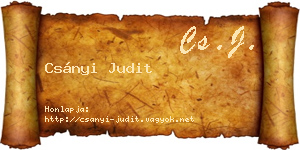 Csányi Judit névjegykártya
